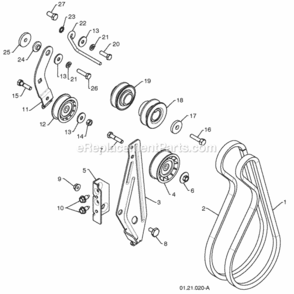 Page L Diagram and Parts List for PP1330ES 2009-08 Husqvarna Snow Blower