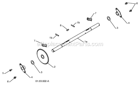 Drive Diagram and Parts List for PP1330ES 2009-08 Husqvarna Snow Blower