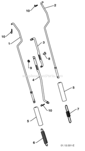 Page U Diagram and Parts List for PP1330ES 2009-08 Husqvarna Snow Blower