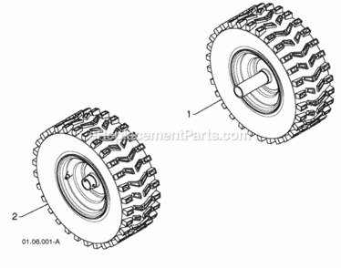 Part Location Diagram of 187866X421 Poulan Wheel Assembly Right Hand