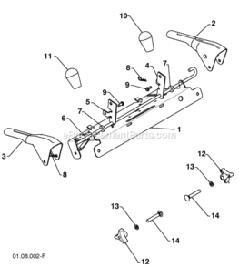Page T Diagram and Parts List for PP208E24 2010-04 Husqvarna Snow Blower