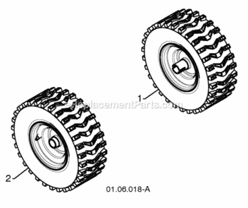 Part Location Diagram of 432332X421 Poulan Wheel Assembly Right Hand