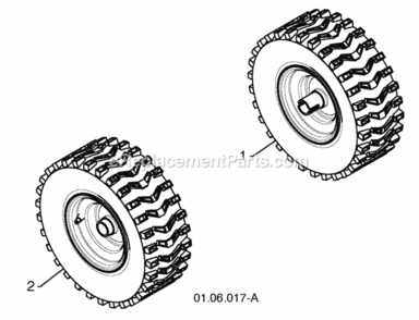 Wheels Diagram and Parts List for PP208EPS24 2010-07 Husqvarna Snow Blower