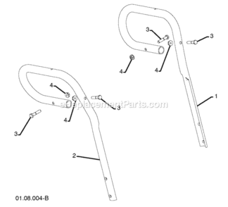 Handles Diagram and Parts List for PP265E27 2009-08 Husqvarna Snow Blower