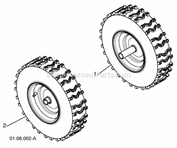 Part Location Diagram of 187833X421 Poulan Wheel Assembly Left Hand