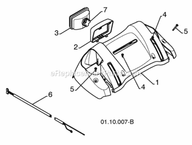 Handles Diagram and Parts List for PP291E27 2010-07 Husqvarna Snow Blower