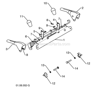 Page T Diagram and Parts List for PP291E27 2010-07 Husqvarna Snow Blower