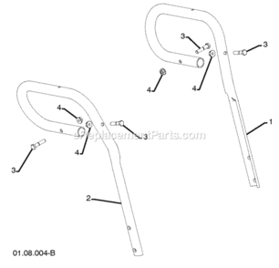 Handles Diagram and Parts List for PP291E30 2010-03 Husqvarna Snow Blower