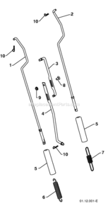 Handles Diagram and Parts List for PP291EPS27 2010-04 Husqvarna Snow Blower