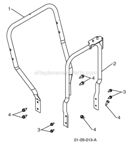 Handle Diagram and Parts List for PP414EPS30 2010-04 Husqvarna Snow Blower