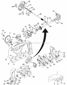 Auger_HousingImpeller_Assembly Diagram and Parts List for PP5524ESA 2002 Husqvarna Snow Blower