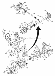 Auger_Housing__Impeller_Assembly Diagram and Parts List for PP5524ESC 2004 Husqvarna Snow Blower