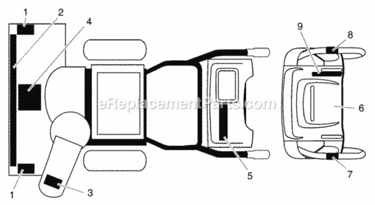 Decals Diagram and Parts List for PP5524ESC 2004 Husqvarna Snow Blower