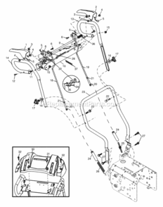 Handles Diagram and Parts List for PP5524ESC 2004 Husqvarna Snow Blower