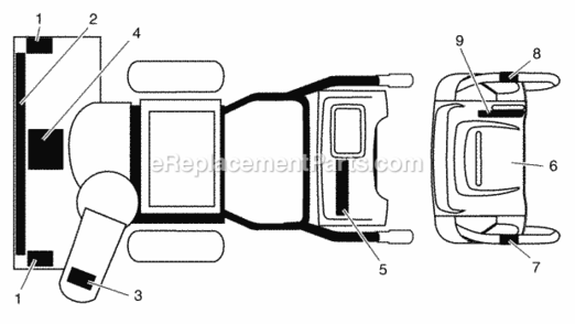 Decals Diagram and Parts List for PP8527ESB 2003 Husqvarna Snow Blower