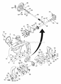 Auger_Housing__Impeller_Assembly Diagram and Parts List for PP927ESB 2003 Husqvarna Snow Blower