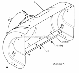 Page B Diagram and Parts List for PR1030ES 2009-06 Husqvarna Snow Blower