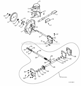 Page D Diagram and Parts List for PR1030ES 2009-06 Husqvarna Snow Blower
