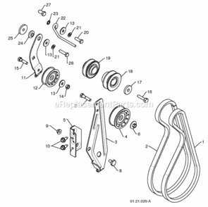 Chassis__Engine__Pulleys Diagram and Parts List for PR1030ES 2009-06 Husqvarna Snow Blower