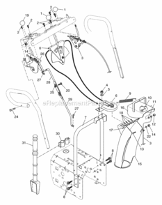 Control_Panel__Discharge_Chute Diagram and Parts List for PR10527ESA 2004 Husqvarna Snow Blower
