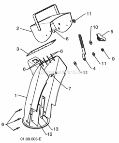 Control_Panel__Chute Diagram and Parts List for PR624 2010-04 Husqvarna Snow Blower