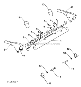 Page T Diagram and Parts List for PR624 2010-04 Husqvarna Snow Blower