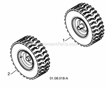 Wheels Diagram and Parts List for PR624 2010-04 Husqvarna Snow Blower