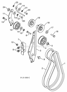 Chassis__Engine__Pulleys Diagram and Parts List for PR624 2010-04 Husqvarna Snow Blower