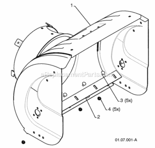 Auger_HousingImpeller_Assembly Diagram and Parts List for PR6R24 2009-09 Husqvarna Snow Blower