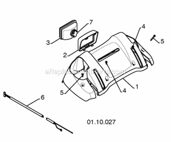 Handles Diagram and Parts List for PR827ES 2009-07 Husqvarna Snow Blower
