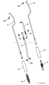 Page U Diagram and Parts List for PR827ES 2009-07 Husqvarna Snow Blower