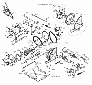 Drive Diagram and Parts List for PR8527ES 2008-10 Husqvarna Snow Blower