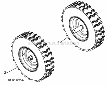 Wheels Diagram and Parts List for PR8527ES 2008-10 Husqvarna Snow Blower