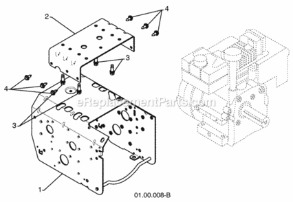 Chassis__Engine__Pulleys Diagram and Parts List for PR8527ES 2008-10 Husqvarna Snow Blower