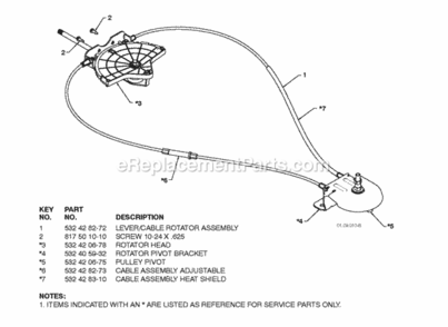 Page K Diagram and Parts List for PSB240 2010-06 Husqvarna Snow Blower