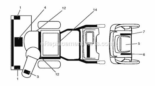 Decals Diagram and Parts List for PSB240 2010-06 Husqvarna Snow Blower