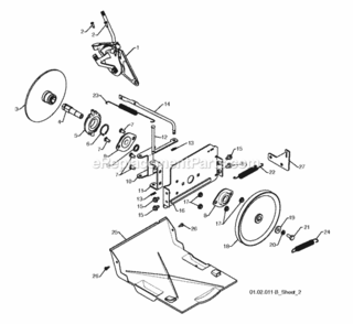 Drive Diagram and Parts List for PSB240 2010-06 Husqvarna Snow Blower