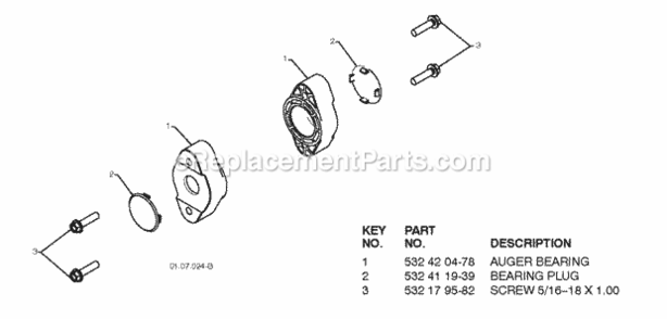 Page D Diagram and Parts List for PSB240 2010-06 Husqvarna Snow Blower