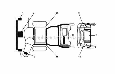 Decals Diagram and Parts List for PSB270 2010-06 Husqvarna Snow Blower