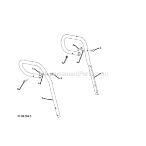 Handle Diagram and Parts List for PSB270 2010-06 Husqvarna Snow Blower