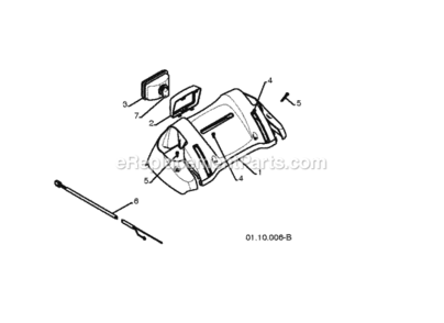 Page U Diagram and Parts List for PSB270 2010-06 Husqvarna Snow Blower