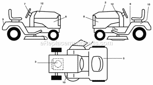 Page B Diagram and Parts List for PXT12538 2009-11 Husqvarna Lawn Tractor