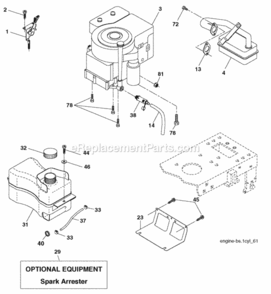 Page E Diagram and Parts List for PXT15538 2008-10 Husqvarna Lawn Tractor