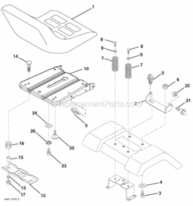 Page H Diagram and Parts List for PXT15538 2008-10 Husqvarna Lawn Tractor