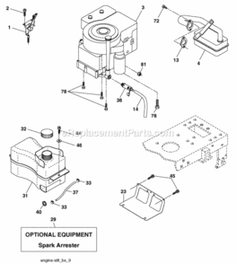 Page E Diagram and Parts List for PXT16542 2009-04 Husqvarna Lawn Tractor