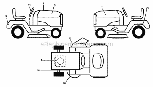 Page B Diagram and Parts List for PXT 2009-06 Husqvarna Lawn Tractor