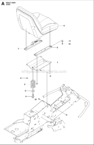 Seat Diagram and Parts List for R322T 2012-03 Husqvarna Lawn Tractor