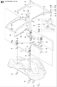 Page D Diagram and Parts List for R322T 2012-03 Husqvarna Lawn Tractor