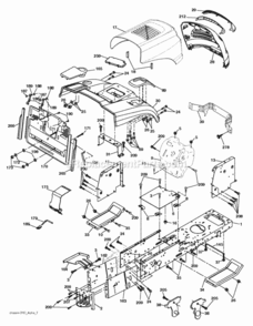 Chassis_Enclosures Diagram and Parts List for RE12597RB 2012-01 Husqvarna Lawn Tractor