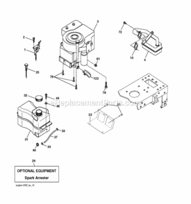 Engine Diagram and Parts List for RE12597RB 2012-01 Husqvarna Lawn Tractor